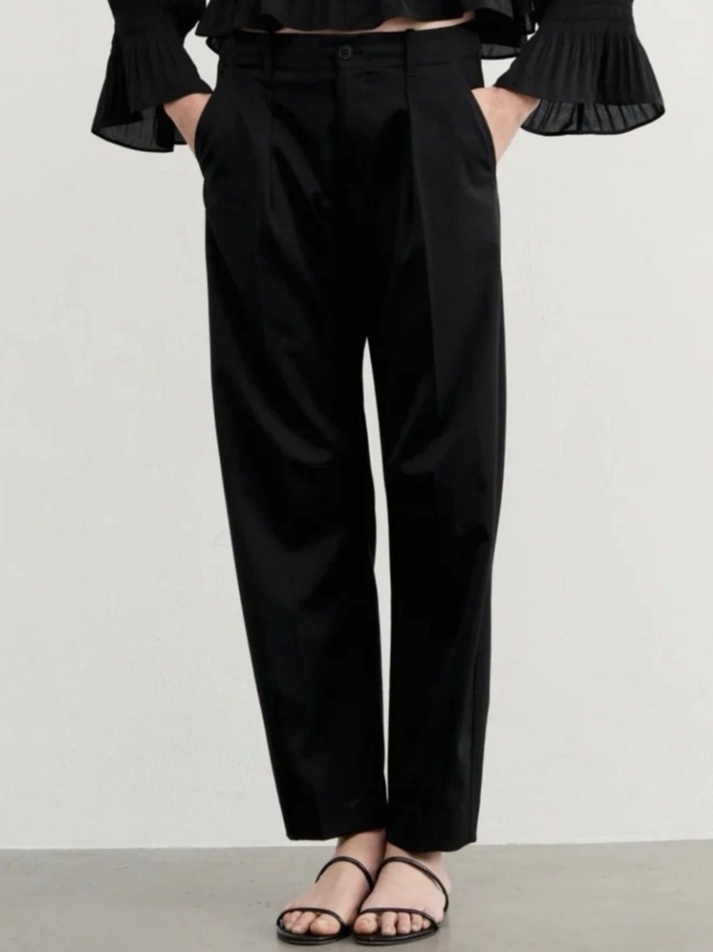 AYR Bam barrel leg pleated wool trouser pant SZ 14 NWT